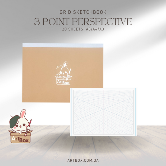 3-Point Perspective Grid Sketchbook